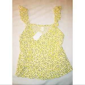 Tailored ruffled sleeve tank